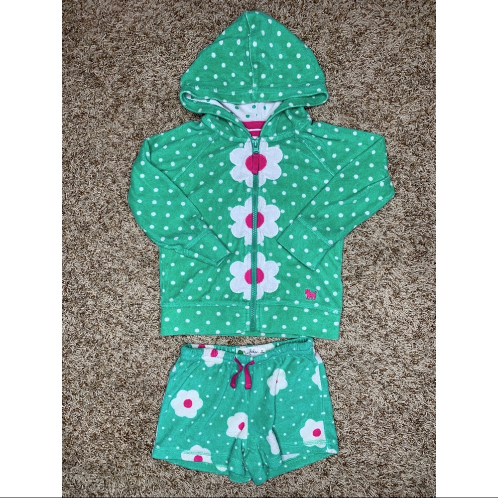 Mini Boden Swim Coverup Set Zip Jacket and Shorts